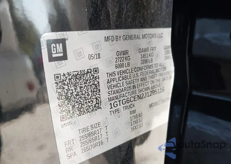 2018 GMC Canyon Sle из США, поврежденный, VIN 1GTG6CEN2J1295116